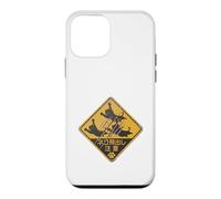 Japanese Retro Cat Crossing Sign Caution Leaping Cats Case for iPhone 12 mini
