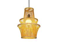 Japanese Retro E27 Single Head Chandelier Three-layer Simple Bamboo Weaving Residential Lamp Suitable For Restaurants, Bar, Cafes Ceiling Lighting Single Light