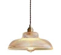 Japanese Retro Restaurant Bar Chandelier Nordic Brass Glass Dining Room Dining Table Drop Light Adjustable Hanging Wire Single Head Pendant Light