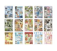 Japanese Retro Sticker Book, 30 Sheets of Vintage Food Design Stickers for Scrapbooking, Journaling, DIY Crafts, Phone Decoration and Decorative Crafts (Sea)