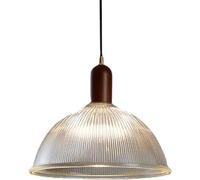 Japanese Retro Stripe Glass Dining Room Pendant Light Mid Century Nordic Walnut Bedside Hanging Lamp Minimalist Kitchen Island Chandelier For Living Room Dining Table Bedroom Bar Counte