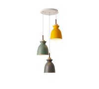 Japanese Retro Style Painted Wrought Iron Chandelier, E27 Base Single-Head Ceiling Pendant Light for Attics, Balconies, and Studies(A)
