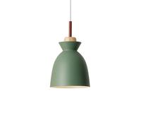 Japanese Retro Style Painted Wrought Iron Chandelier, E27 Base Single-Head Ceiling Pendant Light for Attics, Balconies, and Studies(Green)