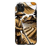 Japanese Rice Farmer and Mount Fuji Landscape Case for iPhone 11 Pro Max