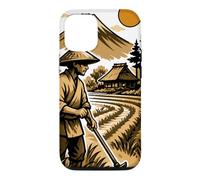 Japanese Rice Farmer and Mount Fuji Landscape Case for iPhone 12/12 Pro