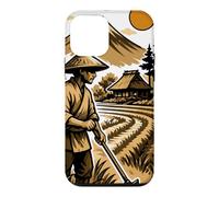 Japanese Rice Farmer and Mount Fuji Landscape Case for iPhone 12 mini