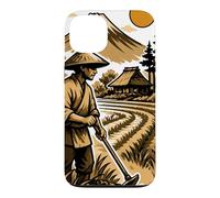 Japanese Rice Farmer and Mount Fuji Landscape Case for iPhone 13