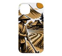 Japanese Rice Farmer and Mount Fuji Landscape Case for iPhone 14 Plus