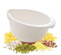 Japanese Rice Washing Bowl Quinoa Washer Strainer Small Grains Cleaner Plastic Side Drainers Colander for Rinsing Fruits, Vegetables and Beans, BPA-Free