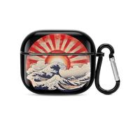 Japanese Rising Sun Bluetooth Headset Cover Hard Shell Earbuds Case Protective Cover Compatible with Airpods 3
