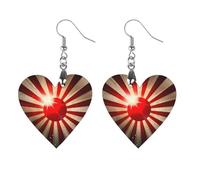 Japanese Rising Sun Flag Light Rays Novelty Women's Dangle Earrings Fashion Printed Wood Earring Drop Pendants Jewelry