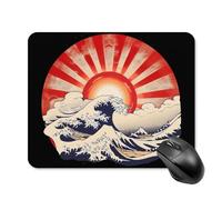 Japanese Rising Sun Mouse Pad Portable Mousepad Square Computer Mouse Mat with Non-Slip Rubber Base 20 * 25cm
