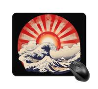 Japanese Rising Sun Mouse Pad Portable Mousepad Square Computer Mouse Mat with Non-Slip Rubber Base 25 * 30cm