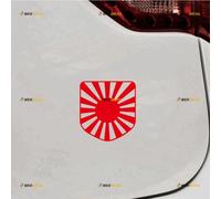 Japanese Rising Sun Sticker Decal Vinyl Shield JDM - 2 Pack Red 10.2cm- Fit for Honda Toyota Mazda Subaru Nissan Car Truck No Background Die-Cut