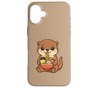 Japanese River Otter Eating Ramen Noodles Kawaii Cute Funny Case for iPhone 16 Plus
