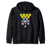 Japanese Road Sign, Japan Traffic Warning Symbol Graphic Zip Hoodie