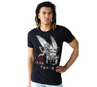 Japanese Robot Fly T Shirt - Japan Monster Horror Art Printed Tee Men Women (Black, XXL)