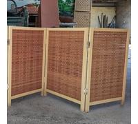 Japanese Room Divider 3 Panel - 3.3ft Folding Wooden Privacy Screen for Home Office & Hallway - Freestanding Partition Wall for Entryway & Doorway (2ft 4ft 5ft 6ft Options)