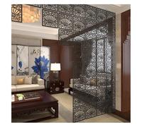Japanese Room Divider, 7-Piece Black Hollow Design Wall Panels for Living Room, Kitchen, Bedroom, Hotel - Stylish, Decorative Home Partition