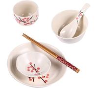 Japanese Sake Set Porcelain 1 Set 6 Pcs Tableware Rustic Dinnerware Set Vintage Dinnerware Set Ceramic Dishes Cereal Plate Ceramic Tableware Japanese