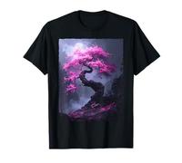 Japanese Sakura Cherry Blossom Bonsai Tree Dark Aesthetic T-Shirt