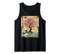 Japanese Sakura Cherry Blossom Great Wave Art Ukiyo-e Tank Top