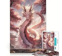 Japanese Sakura Dragon for Adults 1000 Piece Jigsaw Puzzle DownTime Game Indoor Play Fun Challenge Wall Accent (38x52cm)
