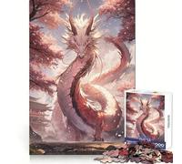 Japanese Sakura Dragon Puzzles for Adults 1000 Pieces Decompress Game Clear Hue Playful Challenge Evening Game (50x75cm)