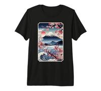 Japanese Sakura Garden Geisha Mount Fuji Cherry Blossom Tree Premium T-Shirt