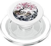 Japanese Sakura Garden The Great Wave Cherry Blossom PopSockets PopGrip for MagSafe