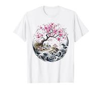 Japanese Sakura Garden The Great Wave Cherry Blossom T-Shirt