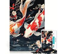 Japanese Sakura Koi Puzzle for Teenagers 1000 Pieces Sharp Brain Decompress Family Bond Birthday Idea (38x26cm)