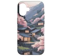 Japanese Sakura Landscape Village Case for iPhone 16