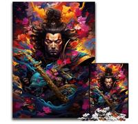 Japanese Sakura Samurai 1000 Piece Puzzle Jigsaw Puzzles for Home Decor Ideal Christmas & New Year Gift for Teenagers 1000 PCS(75x50cm)