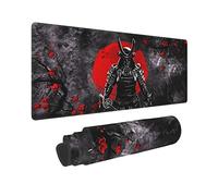 Japanese Sakura Samurai Gaming Mouse Pad 31.5 × 11.8 × 0.12 Inch Extra Large Keyboard Mouse Mat XL Non-Slip Rubber Base Personalized Desk Pad for Home Computer Office Laptop