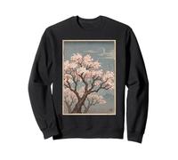 Japanese Sakura Tree Aesthetic Cherry Blossom Landscape Art Sweatshirt