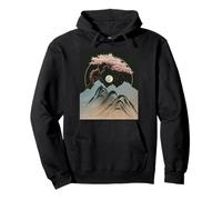 Japanese Sakura Tree Blossom Moon Mountain Night Art Travel Pullover Hoodie