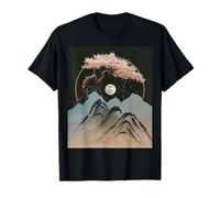 Japanese Sakura Tree Blossom Moon Mountain Night Art Travel T-Shirt