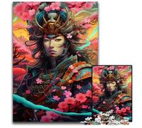 Japanese Sakura Warriors Puzzles for 1000 Piece Wooden Puzzles Brain Challenge Game for Teenagers & Family Interaction 1000 PCS(75x50cm)