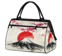 Japanese Sakura Zen Fuji Gym Bag for Men Women, Travel Sports Duffel Bags Waterproof Weekend Overnight Bag Lightweight Carry On Luggage Tote