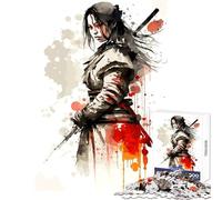 Japanese Samourai Asia 1000 Piece Jigsaw Puzzle for Teenagers Support Memory Strength And Retention Gentle Calm Leisure Activity (38X26cm)