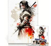 Japanese Samourai Asia 1000 Piece Jigsaws for Adults Puzzle Decompress Tight Joint Fun Challenge Art Decor (38x26cm)