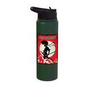 Japanese Samurai Afro Warrior African American Anime Poster Stainless Steel Insulated Water Bottle