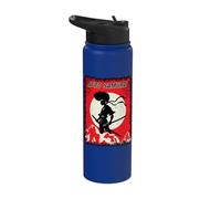 Japanese Samurai Afro Warrior African American Anime Poster Stainless Steel Insulated Water Bottle