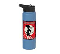 Japanese Samurai Afro Warrior African American Anime Poster Stainless Steel Insulated Water Bottle