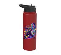 Japanese Samurai Armor Cyberpunk City Anime Manga Warrior Stainless Steel Insulated Water Bottle
