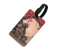 Japanese Samurai Armor Luggage Tag for Suitcase with Name ID Card Travel Bag Labels Identify Decor