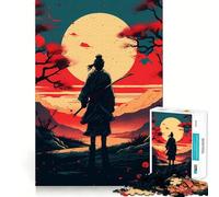 Japanese Samurai at Sunset for Adults 1000 Piece Jigsaw Puzzle Mindful Game Quality Print Happy Challenge Unique Gift (50x75cm)