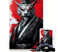 Japanese Samurai Beast Jigsaw Puzzles 1000 Pieces for Teenagers Anxiety Relief Precise Connection Fun Hobby Fine Art (50x75cm)