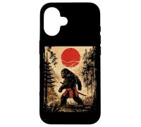 Japanese Samurai Bigfoot UFO Anime Vintage Fighter Ukiyo-e Case for iPhone 16